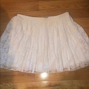 Allen B. ivory white lace skirt
